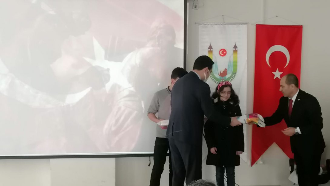 18 Mart Çanakkale Zaferi ve Şehitleri Anma Konulu Yarışmaların Ödül Töreni Düzenlendi.